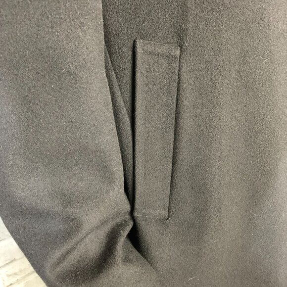Nautica Overcoat Slater Mens 42R Black Wool Cashmere Trench Coat Jacket - Picture 5 of 16